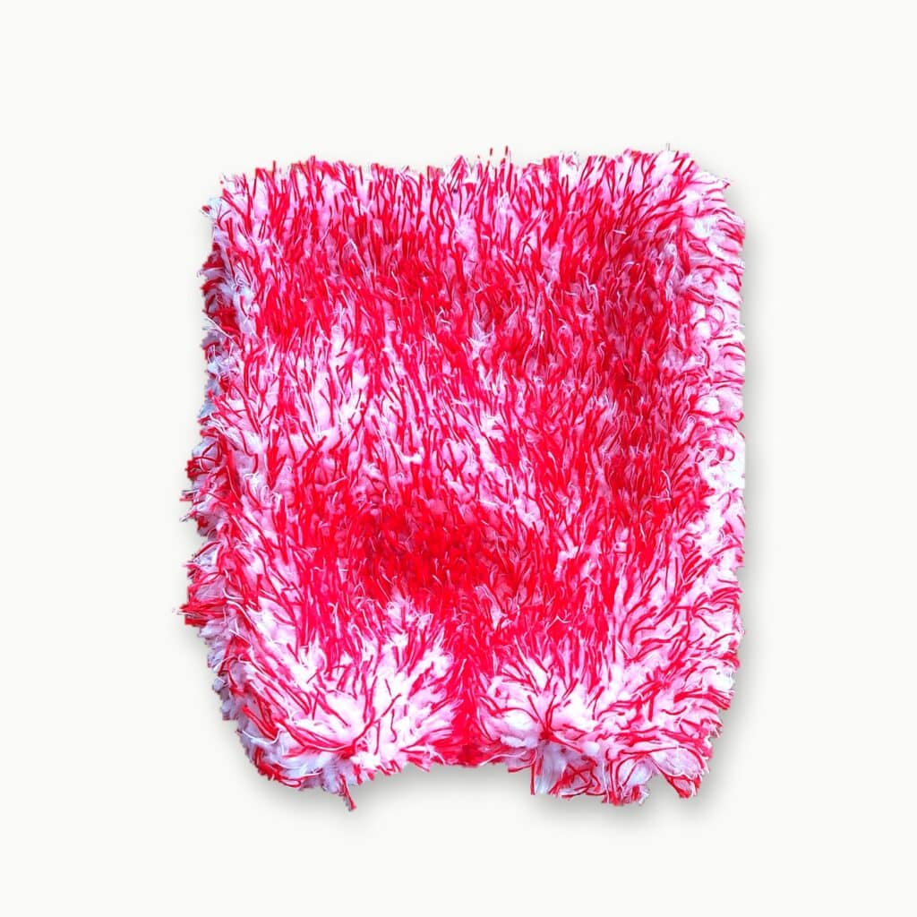 gant microfibre rouge blanc